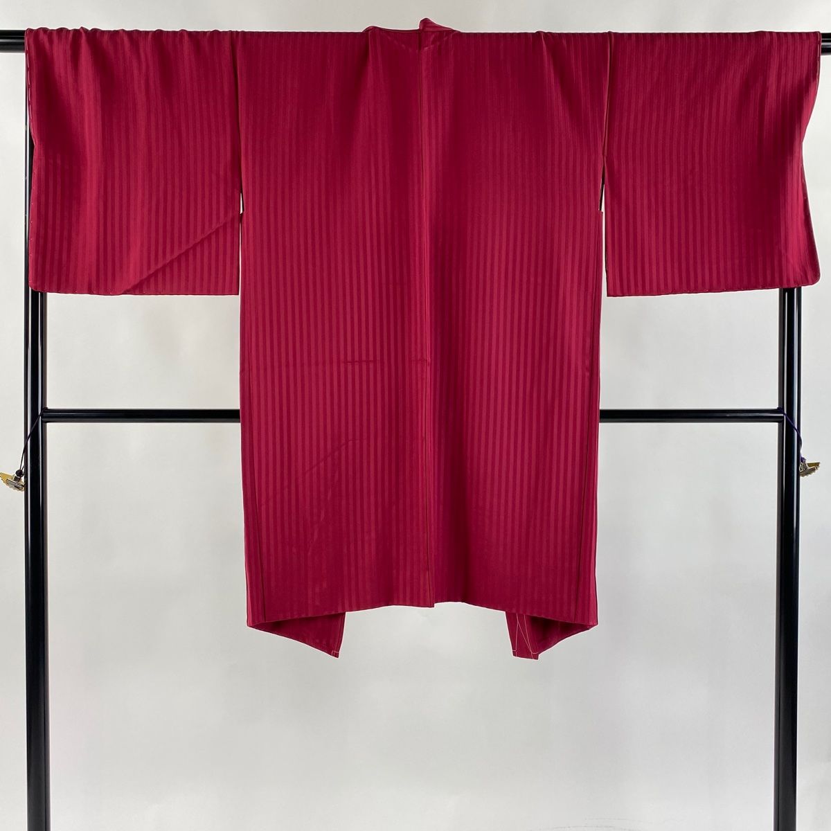 羽織 身丈102cm 裄丈70cm L 縦縞 赤紫 正絹