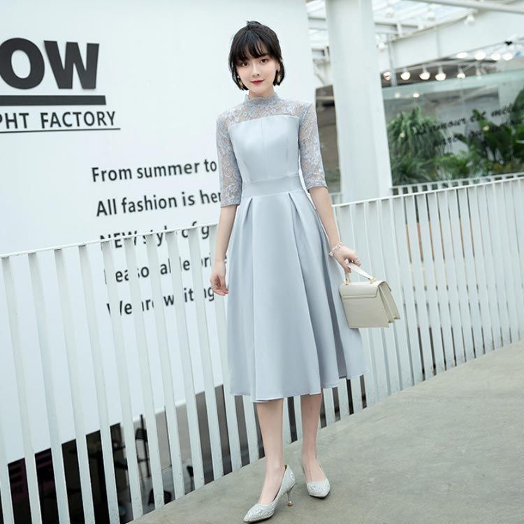 ロング シースルー パーティードレス フレアドレス 二次会 演奏会 二次会 フレアドレス シースルー ワンピース ミモレ丈
