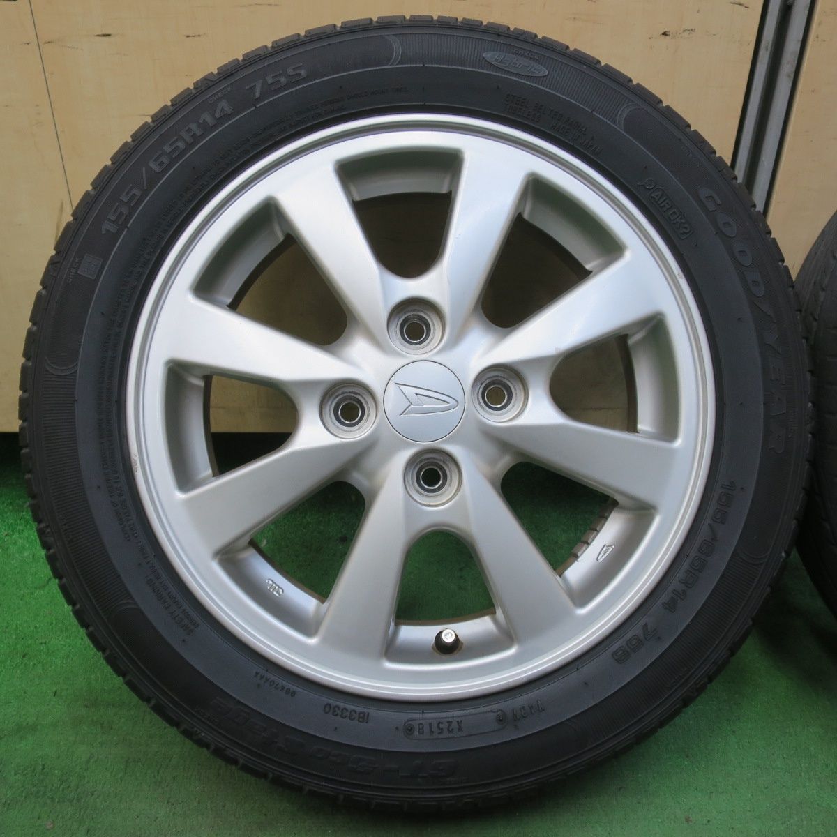 4本価格 ダイハツ ムーヴ タント 等 純正 155 65R14 グッドイヤー GT-Eco Stage 14インチ PCD100 4H 5091103イノ