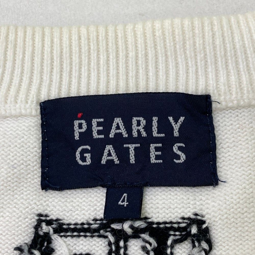 パーリーゲイツ　セーター サイズ4 PEARLY GATES メンズ セーター サイズ4 ホワイト ゴルフウェア