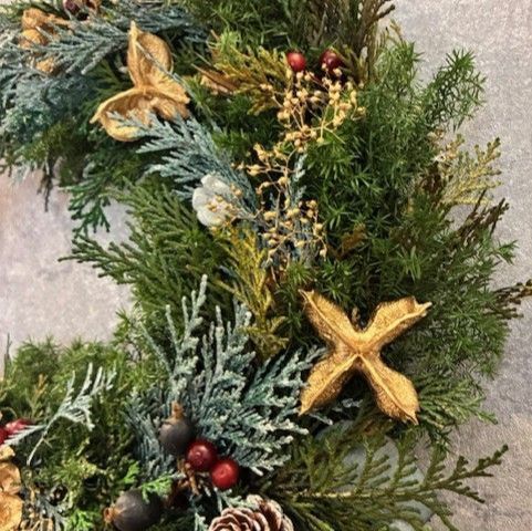 No.13 クリスマスリース 三日月 リース 松ぼっくり クリスマス インテリア ドライフラワー