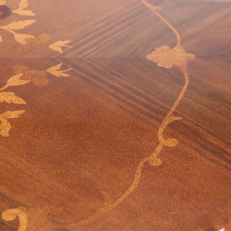 ダイニングテーブル3点 80cm 象嵌 イタリア バード＆ストロベリー