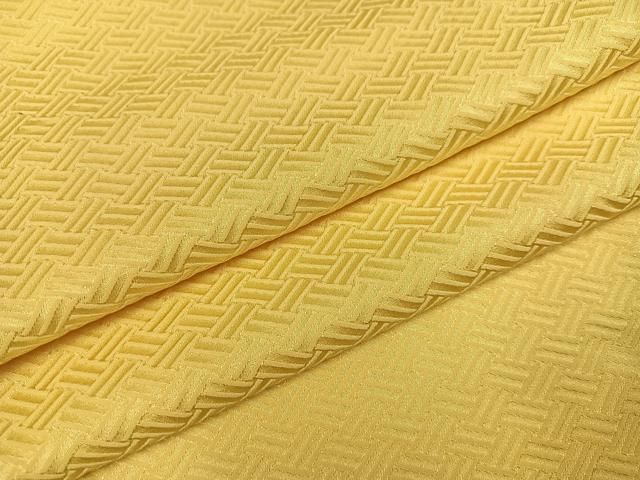 平和屋着物●上質な色無地 紋意匠 卵色 正絹 AABA8956ph