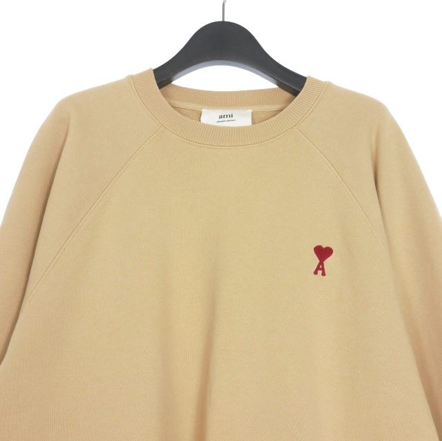 ami Paris ベージュトレーナー XXS アミパリス AMI PARIS 24SS ハートロゴ 刺繍 ラグラン
