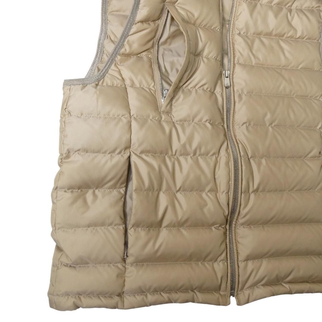 極美品 DOUBLE STANDARD CLOTHING ダブルスタンダードクロージング タフタ ダウンベスト 2WAY フード ストレッチ ベージュ サイズ36 レディース