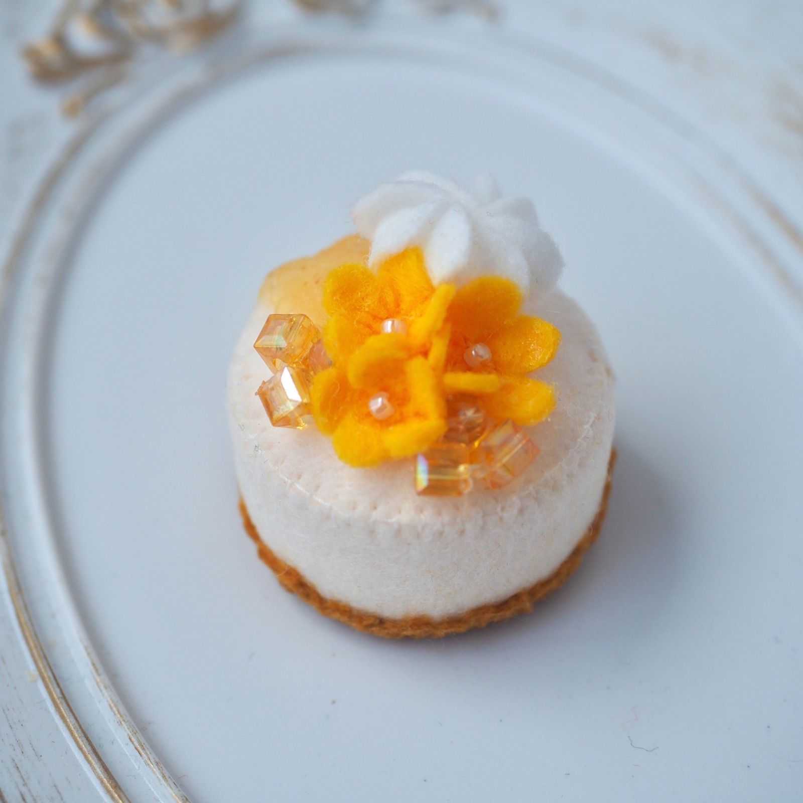 フェルトケーキ3個＆ロールケーキ1個セット ミニチュア フェルト雑貨