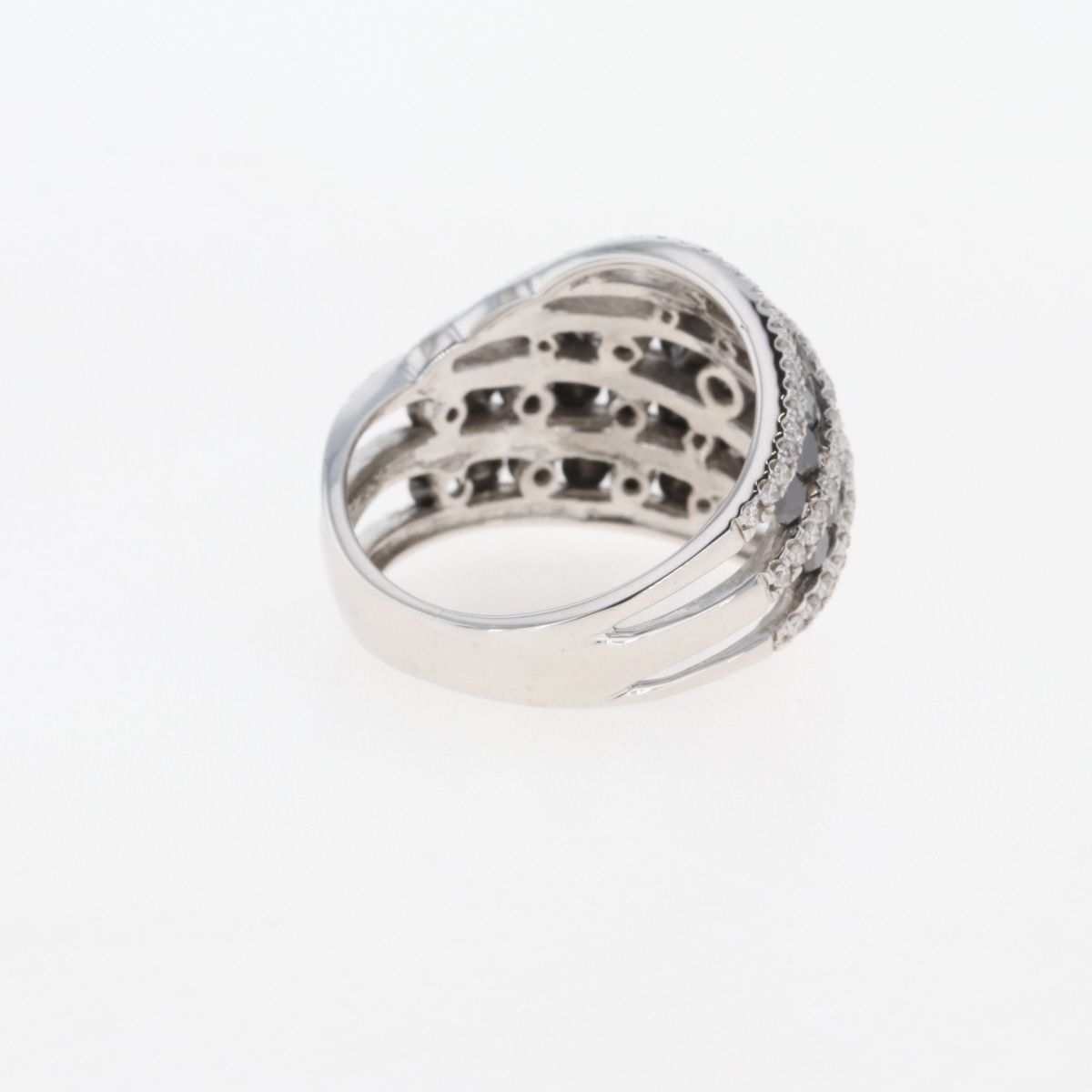 メレダイヤ デザインリング WG ホワイトゴールド 指輪 ブラック 