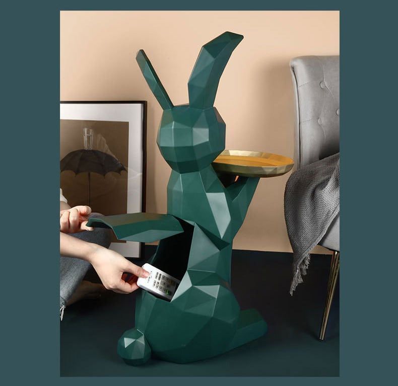 クリエイティブなウサギの収納トレイ 大型ホームインテリアリビングテレビキャビネットソフト装飾品
