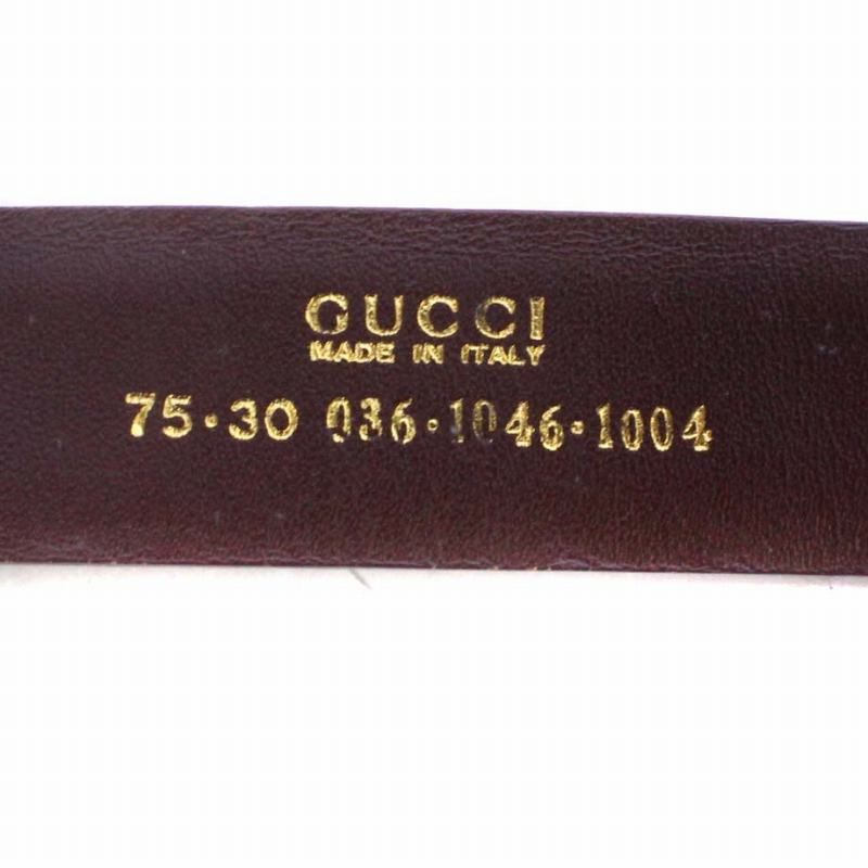 グッチ ベルト 刻印　ゴールド金具　バックル レザー 表記サイズ 75・30 グッチ ベルト 刻印 ゴールド金具 バックル レザー 表記サイズ