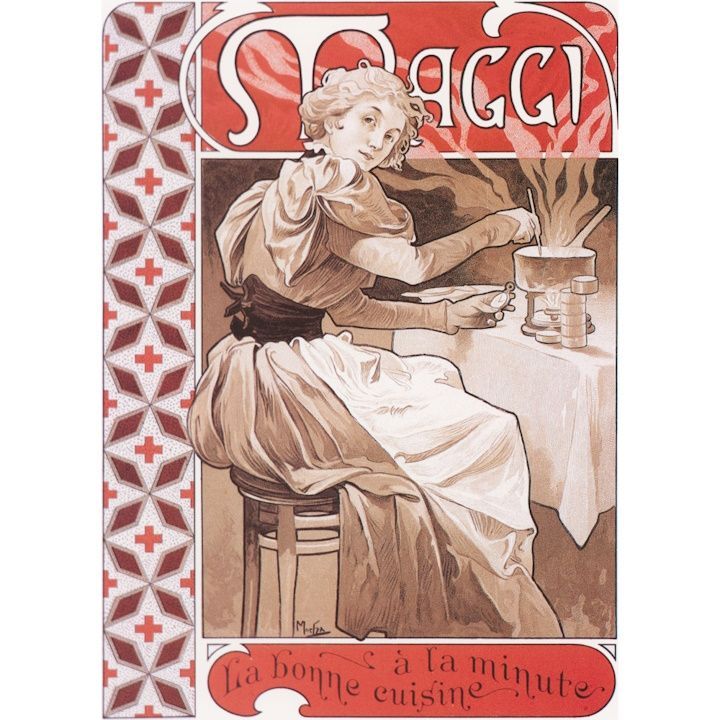 絵画風 壁紙ポスター (はがせるシール式) 【フルサイズ版】 アルフォンス・ミュシャ マギー 1894年 アールヌーヴォー キャラクロ K-MCH-085S2 (426mm×594mm) ＜日本製＞ ウォールステッカー お風呂
