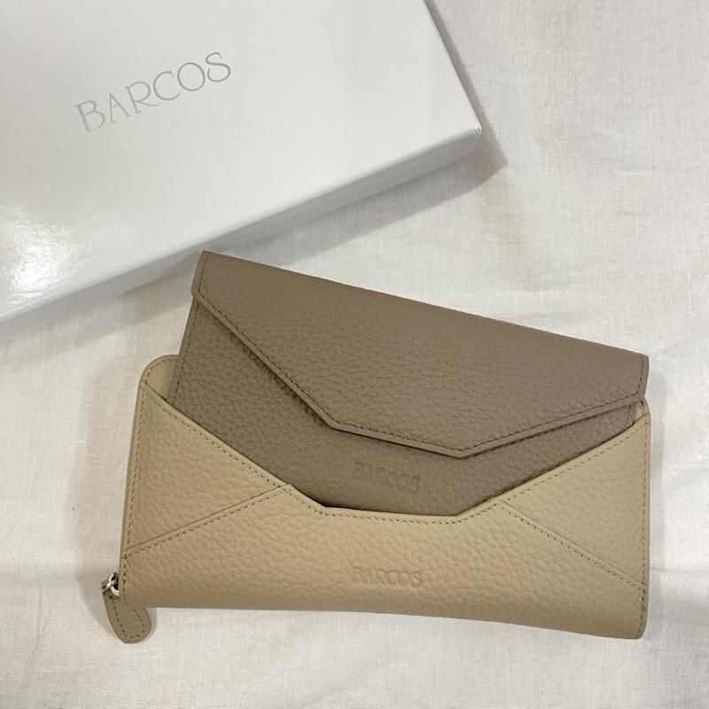 長財布 BARCOS シュリンクレザーバイカラーロングウォレットベロニカ