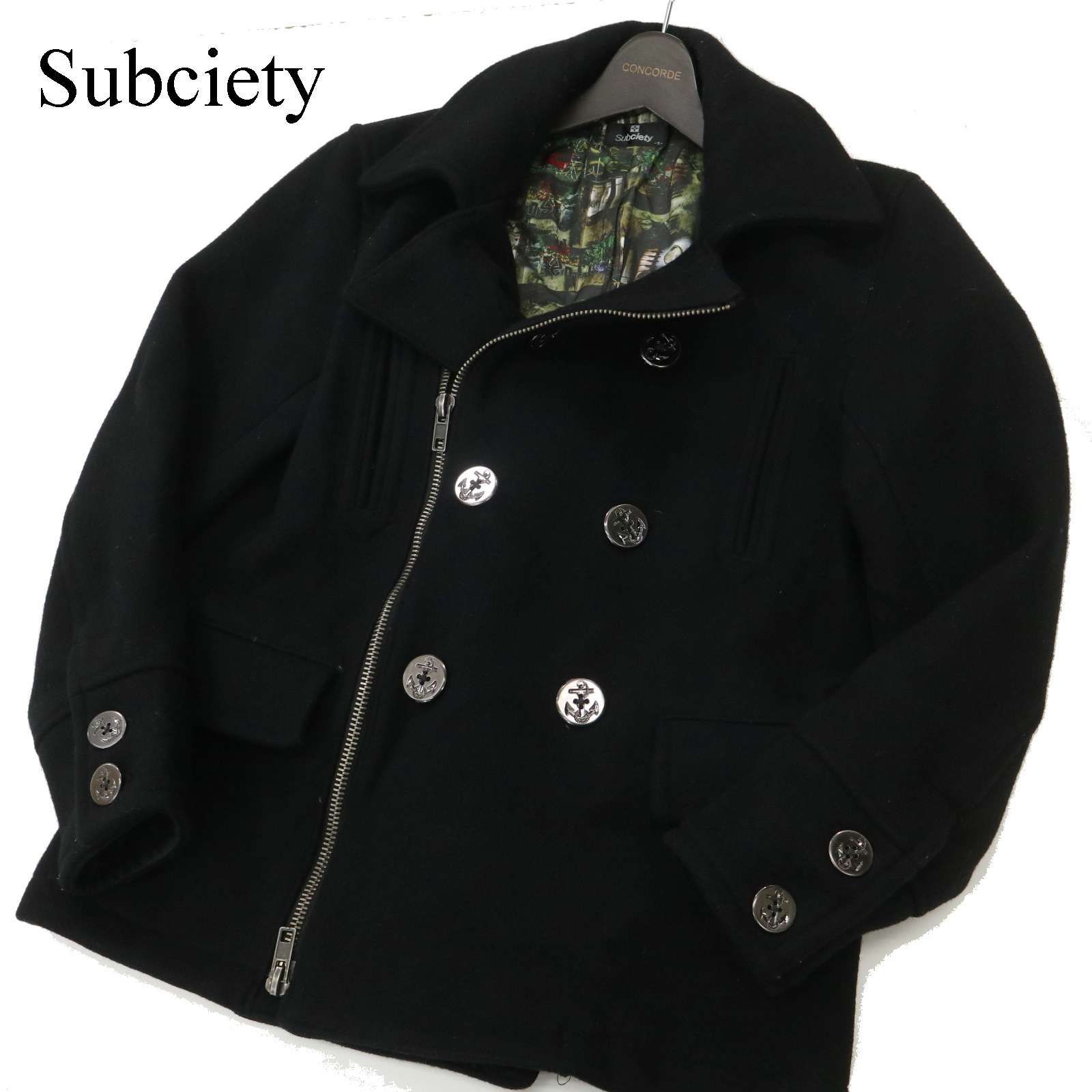 Subciety サブサエティ 秋冬 裏地 昇華プリント☆ メルトン ウール 