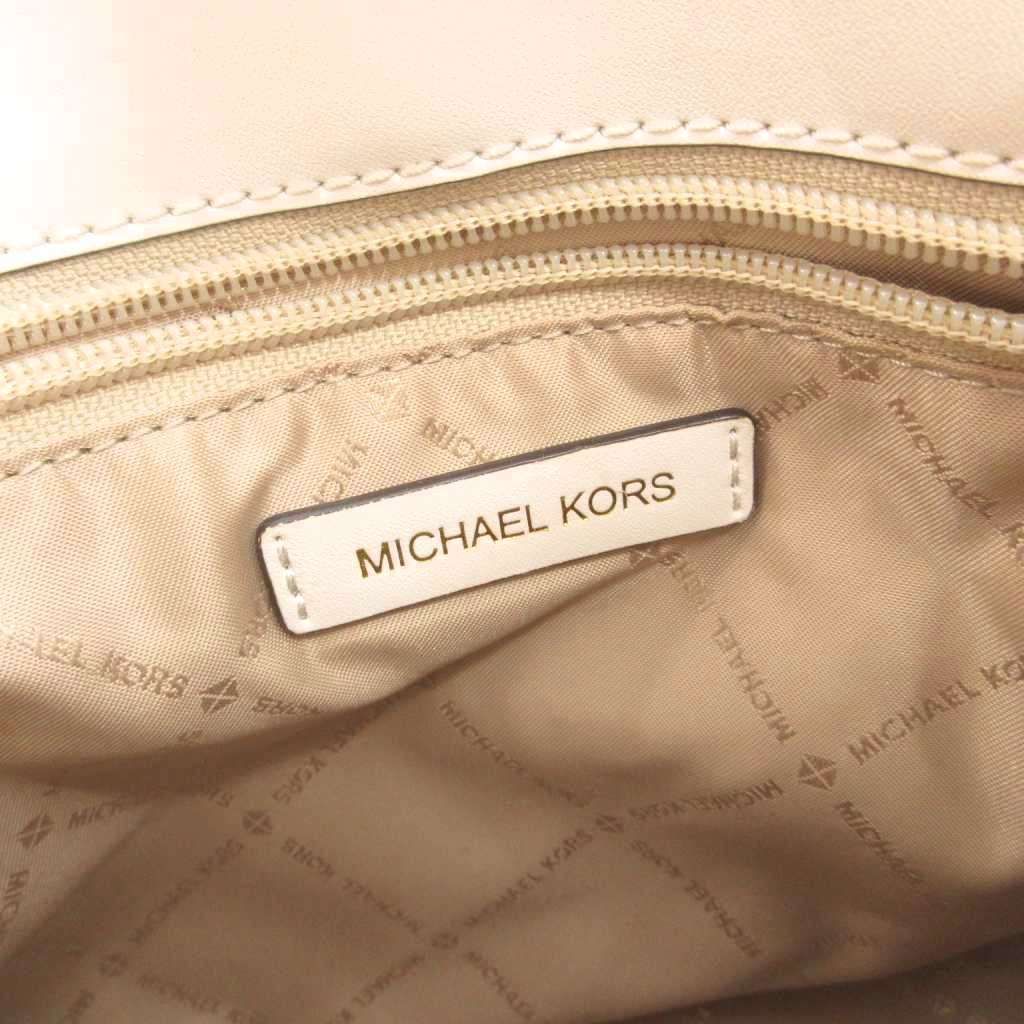 【美品】マイケルコース ショルダーバック エミリア 2way 白×ブラウン マイケルコース MICHAEL KORS エミリア 2WAY ハンドバッグ