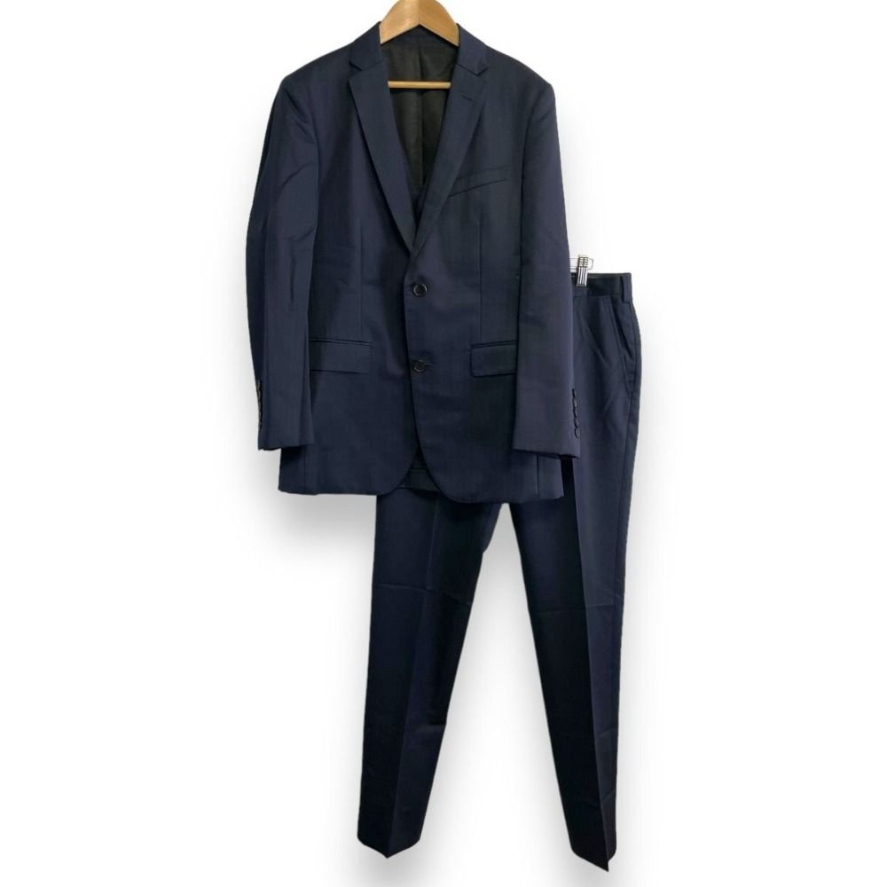 美品】✨ バーバリーブラックレーベル フォーマル スーツ　セットアップ　40 美品 バーバリーブラックレーベル セットアップスーツ 黒 40L ストライプ柄