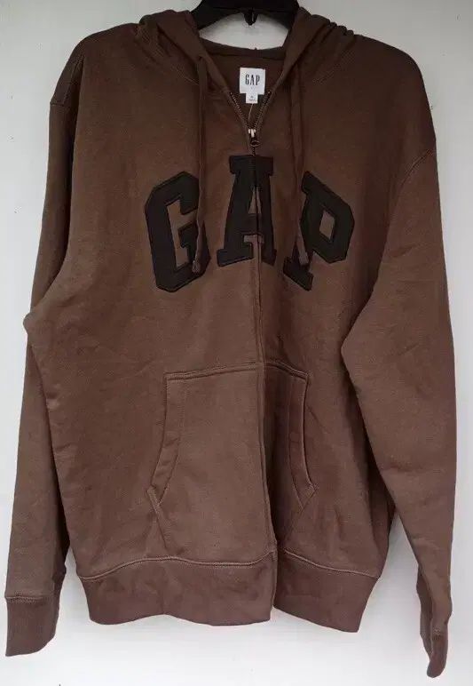 GAP ブラウン XL ジップパーカー GAP(ギャップ) スペルアウト ロゴ