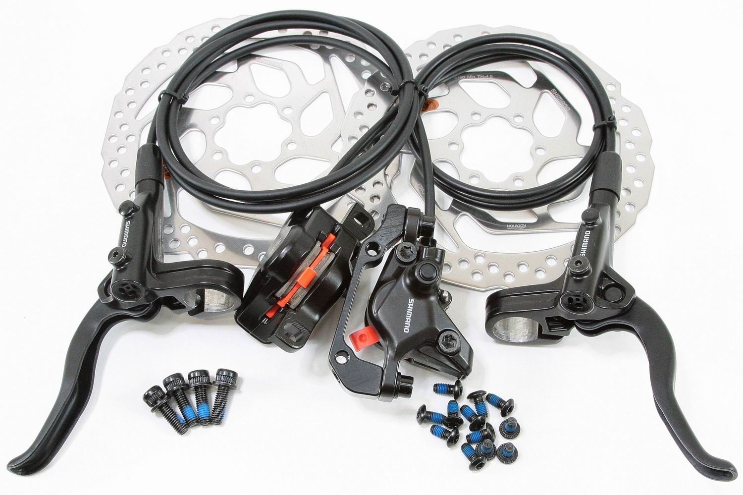 軽量 シマノ SHIMANO ALIVIO M4000 シリーズ 高性能 油圧ディスクブレーキ BL-MT401 BR-MT410 SM-RT26 160mm ローター付 前後セット ブラック