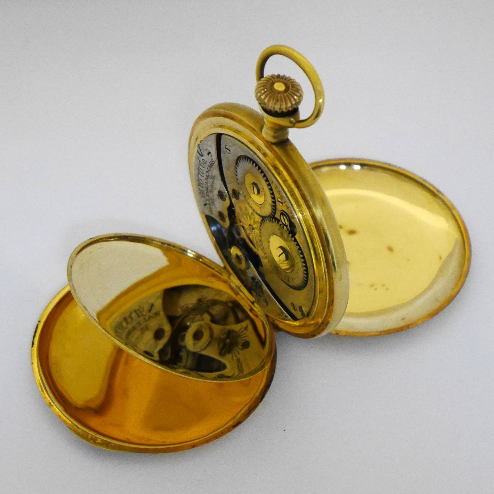 【超貴重】ウォルサム懐中時計 フルハンター 14K金無垢 1891-2年 no5「100年以上前のウォルサム黄金期のK18無垢ケースの良質なフル