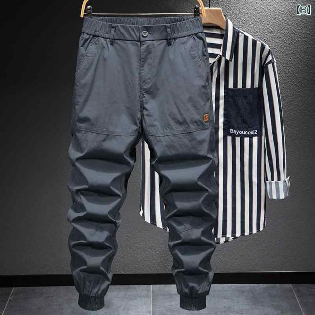 種類21 2 XL 80-90 kg C ブラックパンツ メンズ 男性用 ファッション オシャレ シンプル 大人 かっこいい ストリート ヒップホップ HipHop 春秋 カーキ カジュアル パンツ 秋 コットン ハーレム