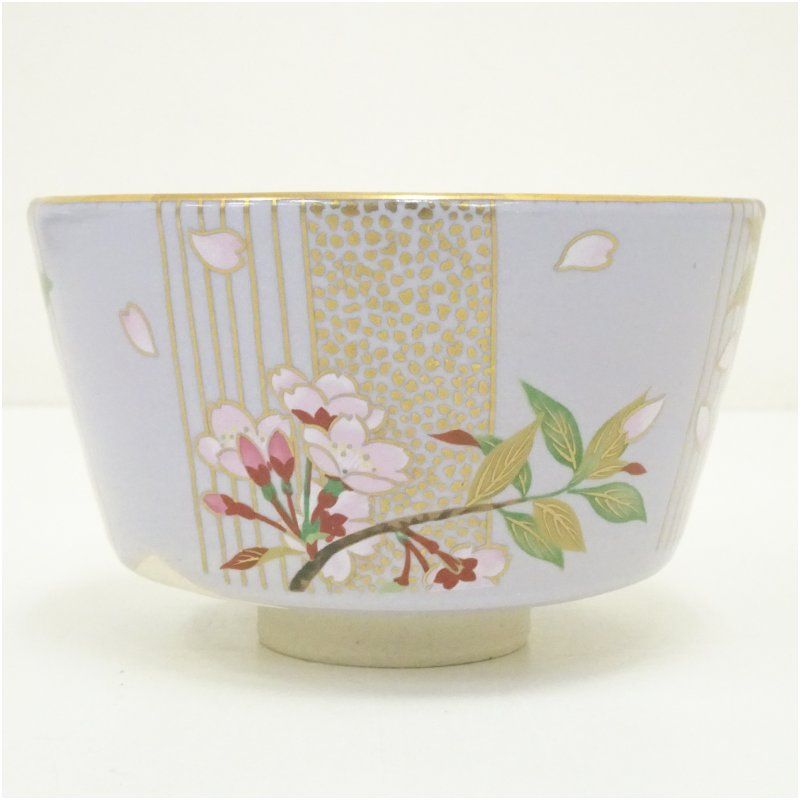 ＊【未使用品】京焼 桑野睦子 抹茶茶碗コレクション 御所の花 4月 桜 さくら 未使用品】京焼 桑野睦子 抹茶茶碗コレクション 御所の花 4月 桜