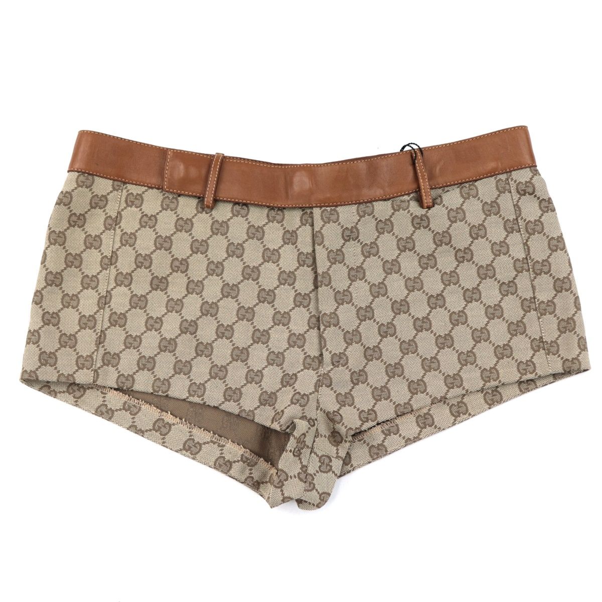 GUCCI GG キャンバス ショートパンツ 38 美品 グッチ GGキャンバス ショート パンツ レディース 茶 38