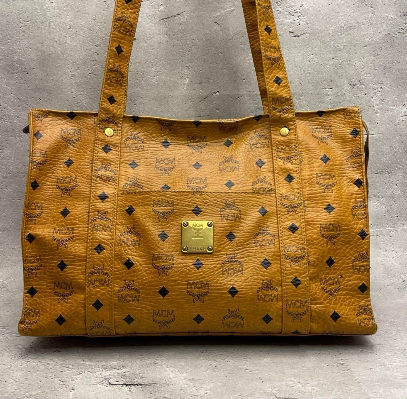 ✨MCM セール ヴィセトス トートバッグ ライトブラウン 人気ロゴ✨