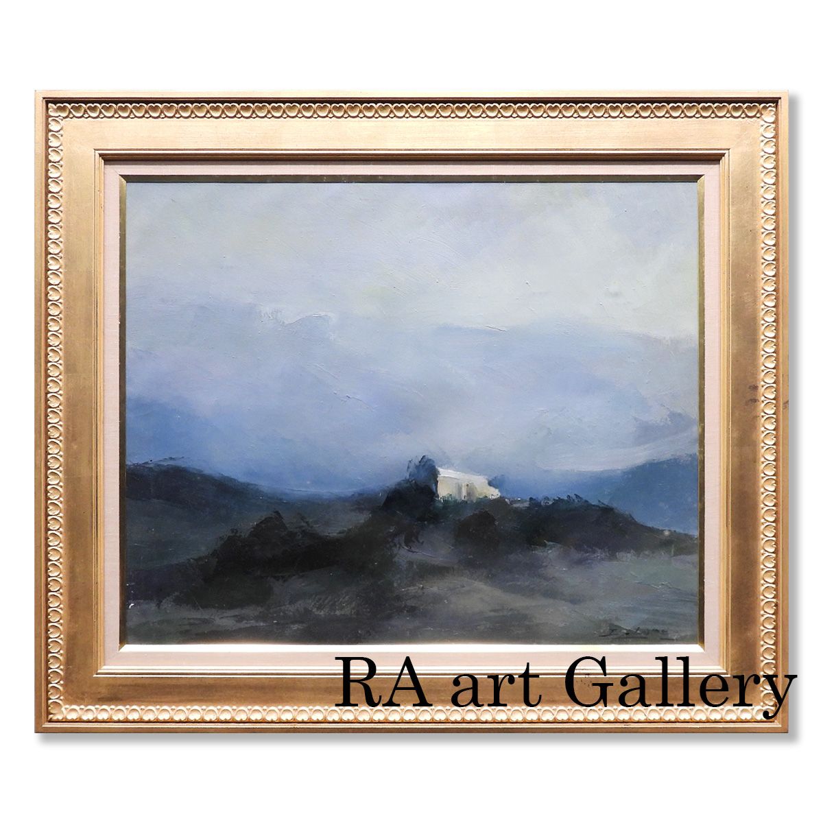 Emilio Lope Vallejo La ERMITA 油彩15号 風景画 礼拝堂 教会 山 アート インテリア 油絵 スペイン 原画 絵画 げ交渉