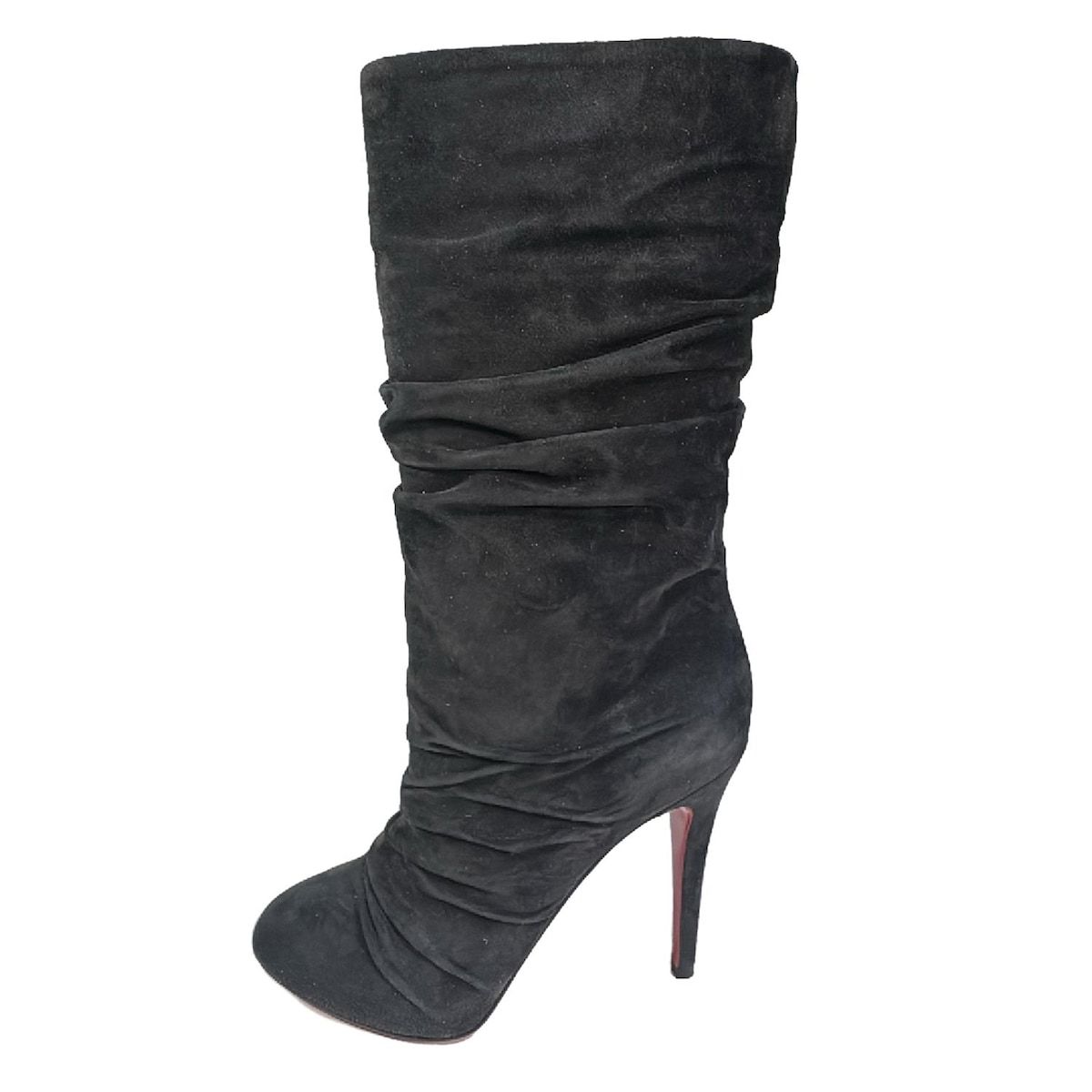 CHRISTIAN LOUBOUTIN クリスチャンルブタン ロングブーツ 36 1|2 レディース - 黒 ギャザー