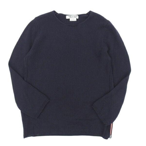 ◆美品◆ コムデギャルソン COMME des GARCONS サイドZIP ニット ネイビー レディース sizeS RI-N001 AD2021 2022SS [Y03015] ◇美品◇ コムデギャルソン COMME des GARCONS サイドZIP ニット