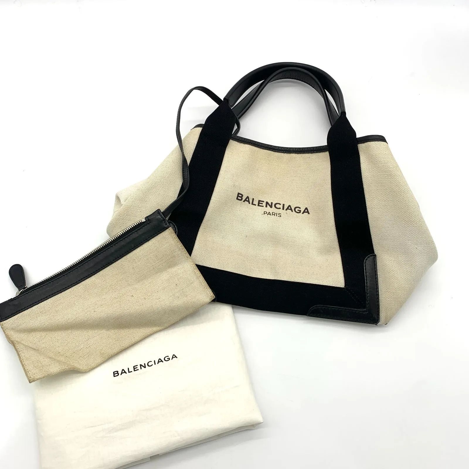 ▽バレンシアガ トートバッグ 339933 アイボリー×ブラック - メルカリ