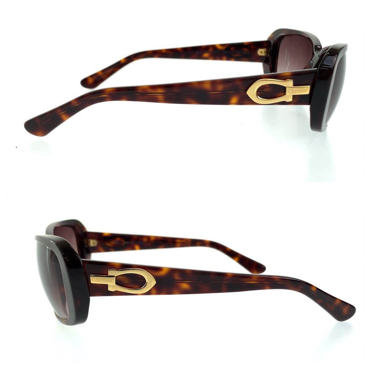 美品 CARTIER カルティエ 純正レンズ 男女兼用 ブラウン マーブル  