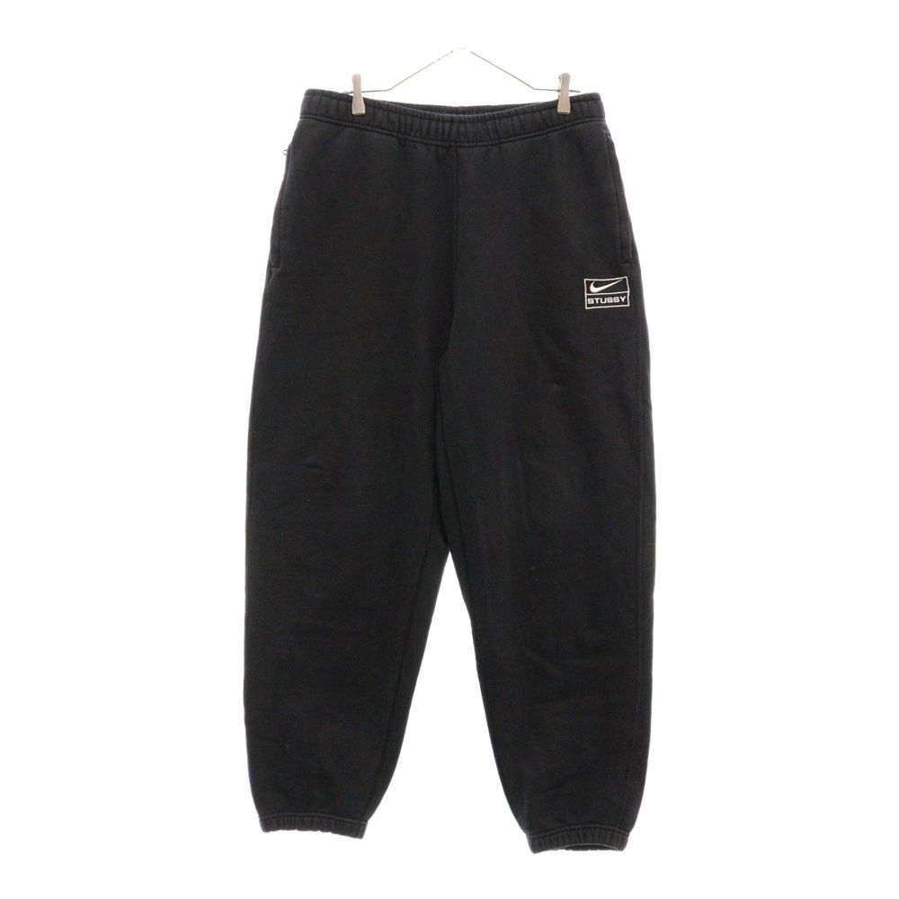 NIKE ナイキ ×STUSSY NRG FLEECE PANT DN4030-010 ステューシー ロゴ刺繍 フリーススウェットパンツ DN4030-010 ブラック