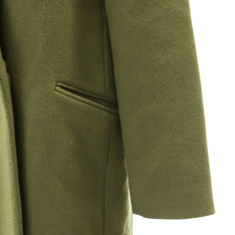 メルトンチェスターコート カーキ ウール100％ 国産チェスターコート