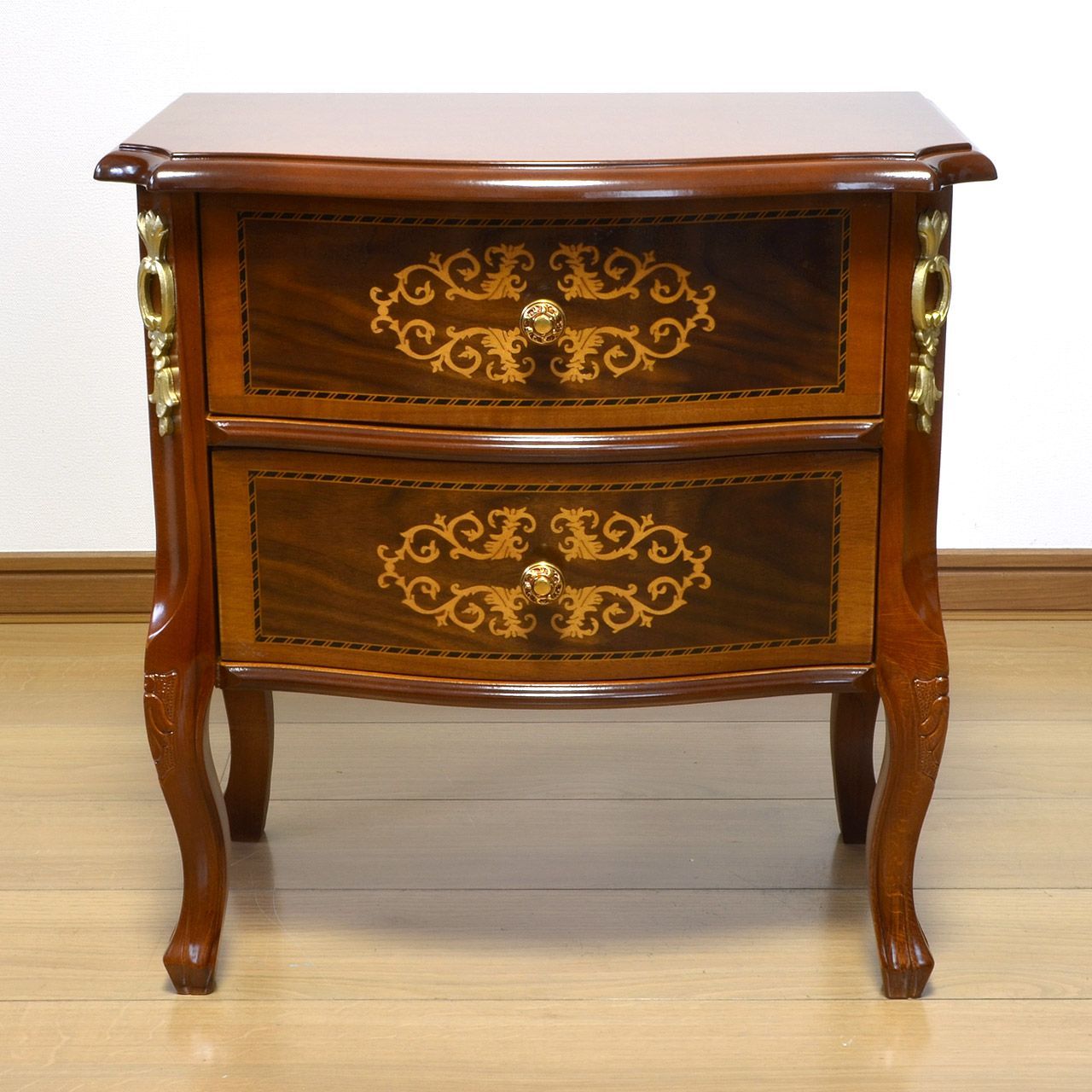 イタリア製象嵌チェスト猫脚 イタリア製テレビボード 象嵌 猫脚
