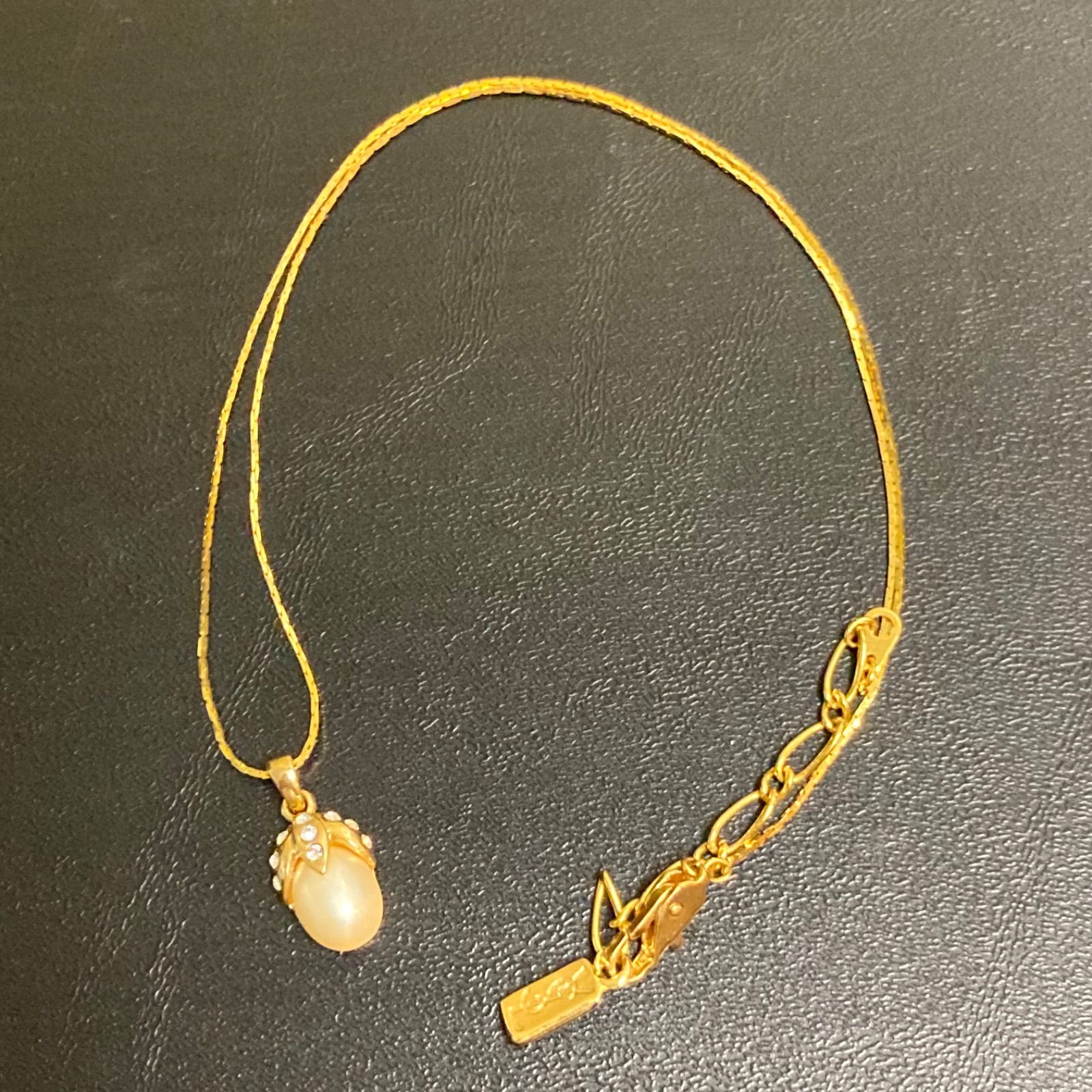 美品 vintage イヴサンローラン フェイク パール ストーン ネックレス