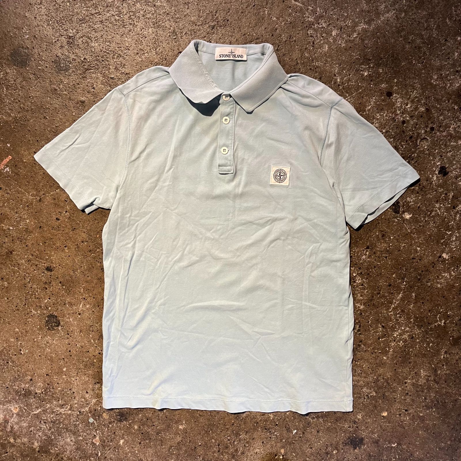 【美品】ストーンアイランド コンパスロゴワッペン 半袖ポロシャツ グレー M ストーンアイランド STONE ISLAND STONE ISLAND Tシャツ