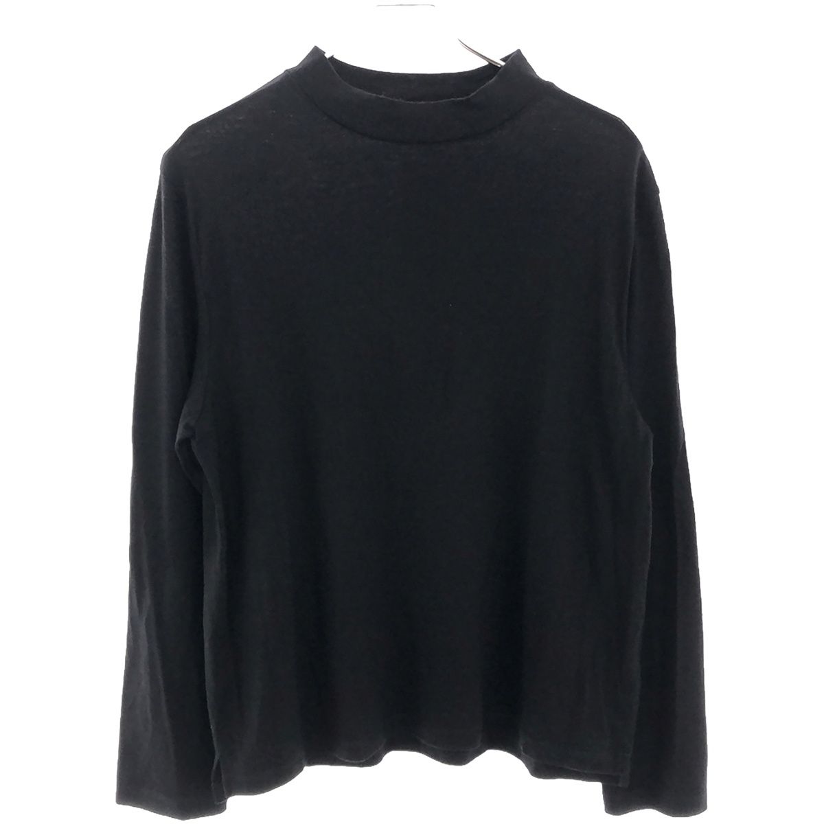 nomiamo ノミアモ ウォッシャブルウール モックネックTシャツ ブラック 