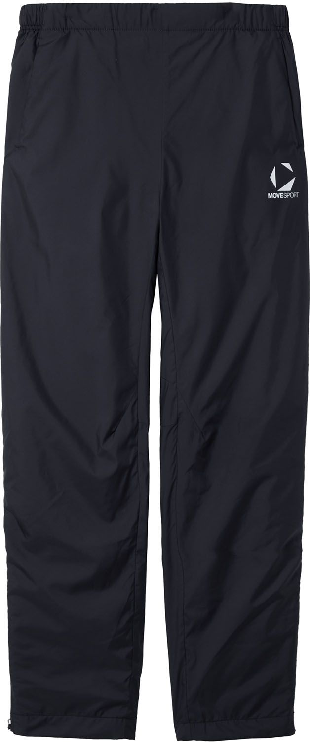 ムーブスポーツ MOVESPORT ウィンドブレーカーパンツ ロング 長ズボン ボトムス メンズ 男性 大人 防風 保温 防寒 撥水 タフタ素材 起毛素材 トレーニング ジム ロゴ ワンポイント ST5FPZT0M NV00 ネイビー