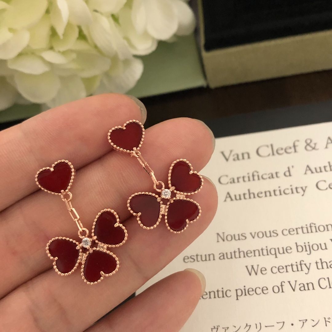 ヴァンクリーフ＆アーペル Van Cleef & Arpels ヴィンテージ アルハンブラ ピアスネックレスセット レッド・アゲート