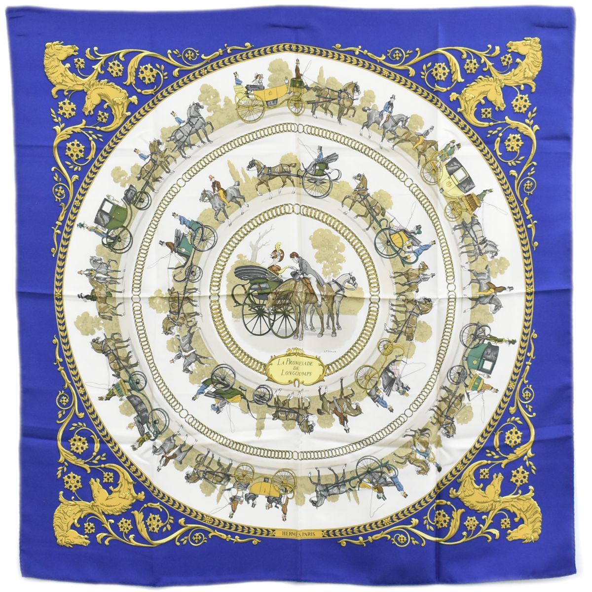 HERMES 本物 エルメススカーフカレ 本物 エルメス HERMES スカーフカレ カレ90 LA PROMENADE DE