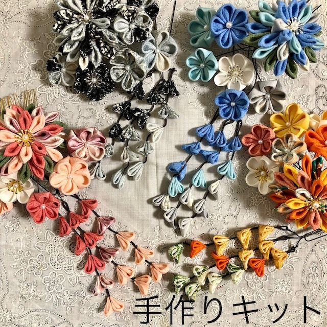 つまみ細工 髪飾り 成人式 ハンドメイド - ベビー