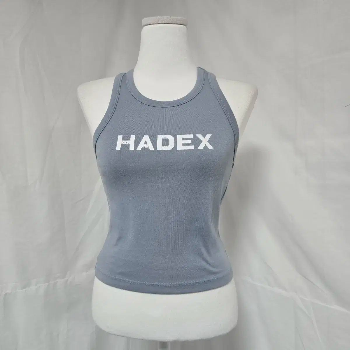 HDEX 水色 ノースリーブ クロップド ノースリーブカットソー