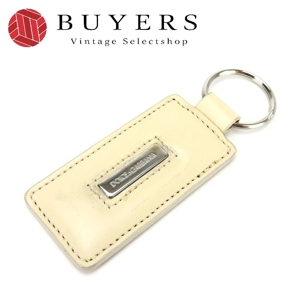 中古】 ドルチェアンドガッバーナ キーリング レザー アイボリー  