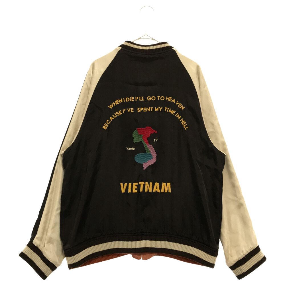 美品　VARDE77 リバーシブル スカジャン　サイズ1 Varde77 (バルデセブンティセブン) バックロゴ刺繍 ジップアップ