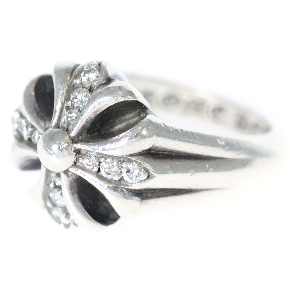 CHROME HEARTS クロムハーツ CUTOUT CH PLS SML P|DIA スモールカットアウトプラス PAVEダイヤ リング シルバー