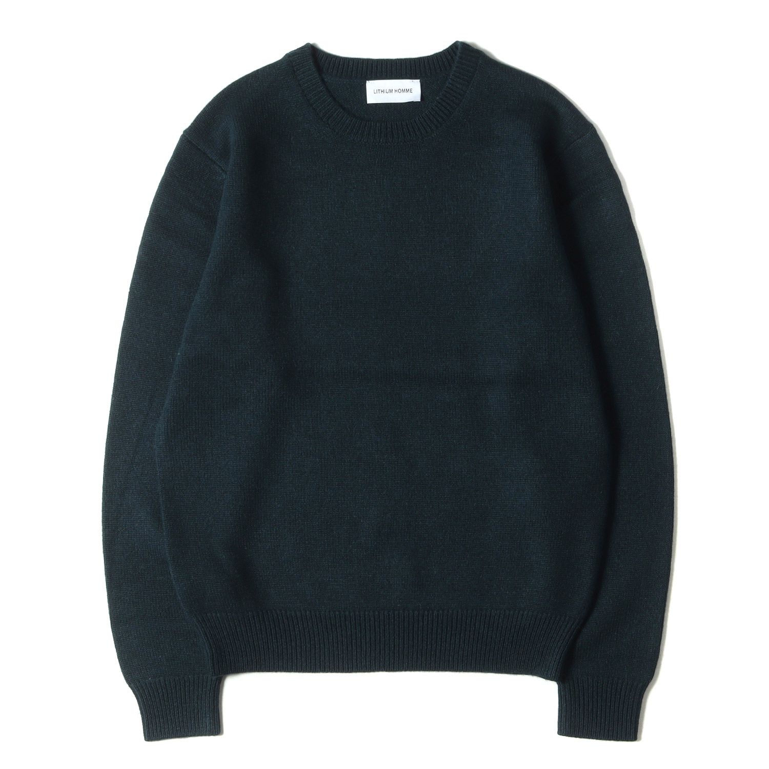 LITHIUM HOMME リチウムオム ニット サイズ:44 現行モデル CARIAGGI カシミヤ ウール クルーネック ニット セーター 7GG CARIAGGI CASHMERE CREW-NECK KNIT トップス グリーン【メンズ】