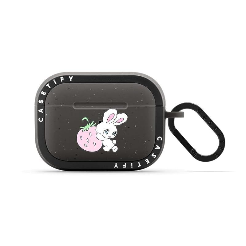 CASETiFY バウンス ケース AirPods Pro ケース 第1世代 - 第2世代 - Bunny Carrying Strawberry - マットチャコール
