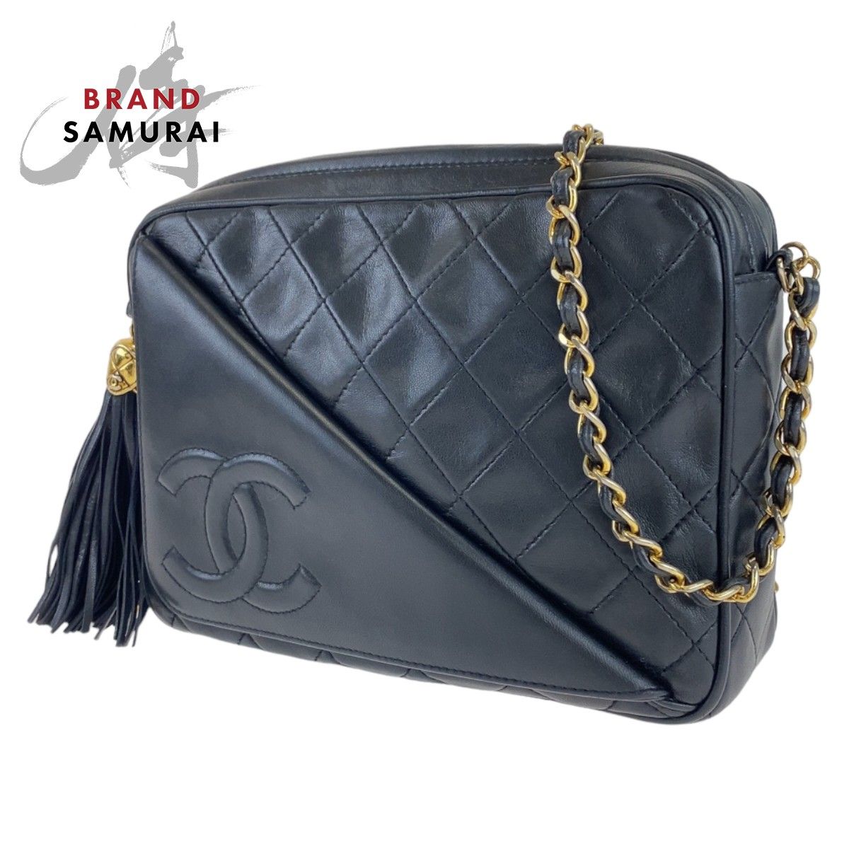 美品 CHANEL シャネル ヴィンテージ マトラッセ ココマーク タッセル 