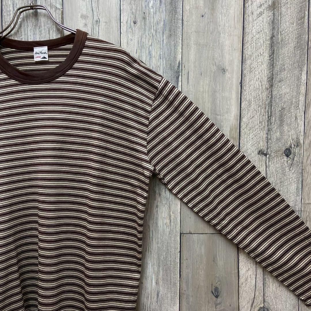 Dry Bones ドライボーンズ 日本製 ボーダー 長袖 Tシャツ ロンT L