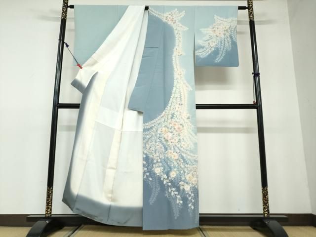 平和屋着物○訪問着 絞り 舞花文 たたき染め 金彩 正絹 逸品 CAAW3979vf