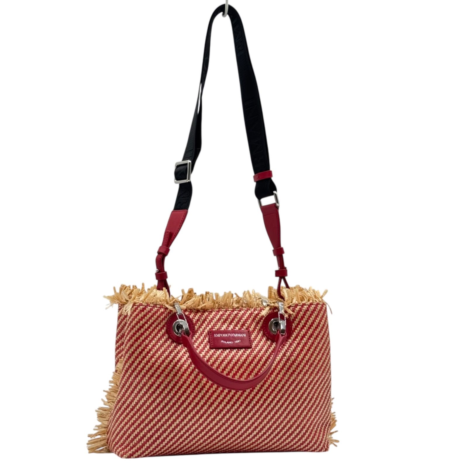 EMPORIO ARMANI エンポリオアルマーニ ショルダーバッグ 斜めがけバッグ ハンドバック 2way ストロー かご MyEA ストロー編み込みバッグ